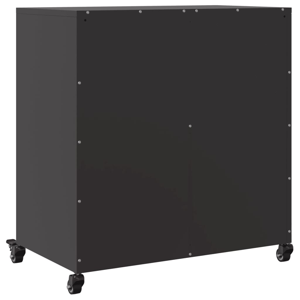 Vidaxl Szafka, Czarna, 68,5X39X72 Cm, Stal