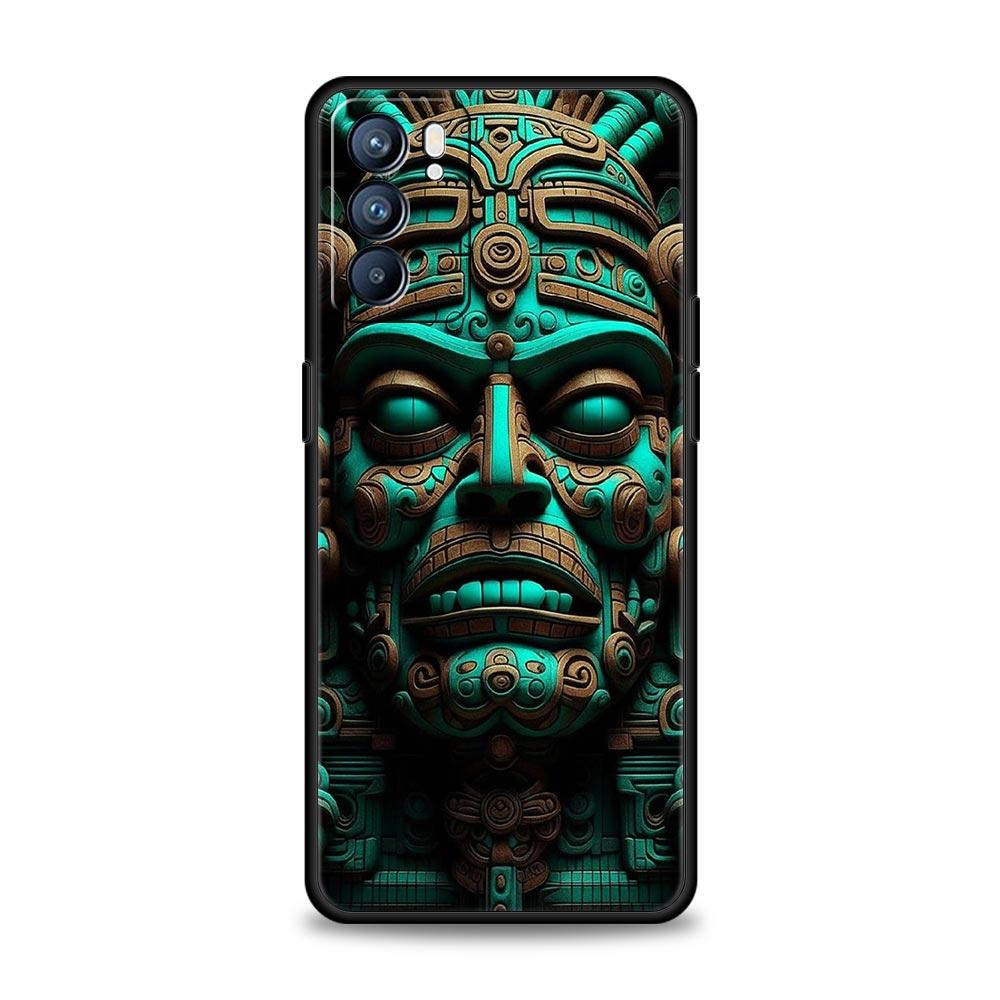 Vintage Totem Painting Phone Case For Oppo Reno 13 12 11 10 7 F Find X5 X6 A98 A80 A79 A78 A57 A54 A31 A17 Pro 5G Soft TPU Cover