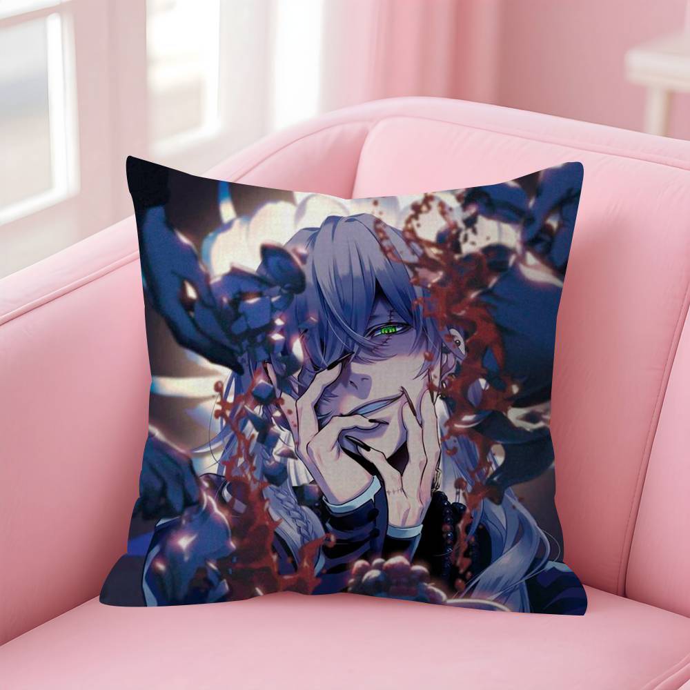 Anime Black Butler horror   Cushion Cover Inches Farmhouse Decor Home Throw Pillow Covers for Couch Decorations