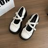 White British Style Small Man Thick-soled Heightening Small Leather Shoes Women's 2025 New Summer Retro Mary Jane Single Shoes