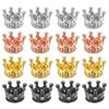 2Pcs Crown Copper Beads White Zircon Inlaid Copper Loose Spacer Bead for Jewelry Making Accessories DIY Bracelet Necklace Charms