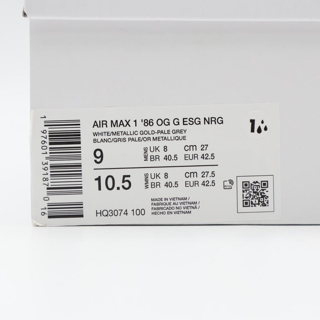 HQ3074-100 Eastside Golf Nike Air Max 1 86 OG Golf White Metallic Gold (Men's)
