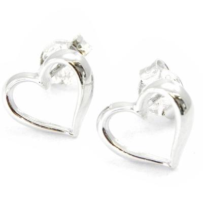 [I4211] - Silberne 'Love' Ohrringe Silber (rhodiniert) - 8x6 mm