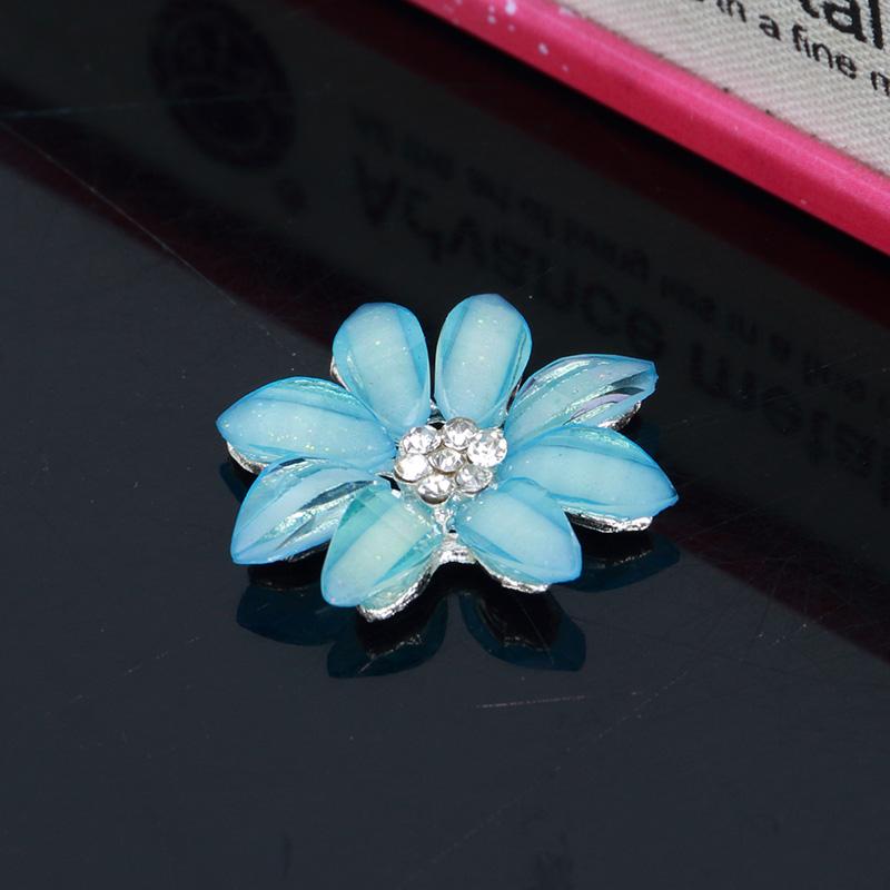 Engood100Pcs Acryl Flower Rhinestone Button Buckles for DIY Hair Sewing Trim & Embellishments Craft for Wedding Decoration ZJ200
