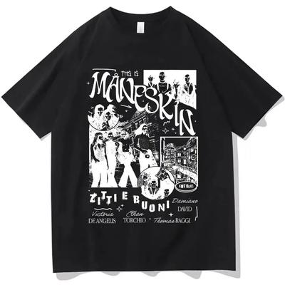 2025 New Italian Rock Band Maneskin T-shirt Men and Women Plus Size O-neck Streetwear Original Casual Oversized Unisex T-shirt