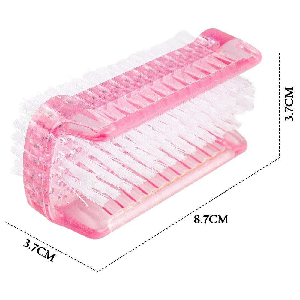 10/20/30/50Pcs Plastic Nail Dust Powder Cleaning Brush Double Sided Hand Fingernail Toes Scrubbing Brush Cleaner Pedicure Scrub