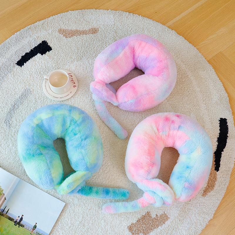 Cartoon Colorful U-Shaped Pillow Neck Pillow Home Pillow Cushion Girl Travel Rest Neck Pillow Girlfriend Birthday Gift