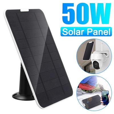 50W Micro Waterproof Solar Panel for Security Camera Outdoor Solar Power Charger With 3m/10Ft 5V USB Charging Cable