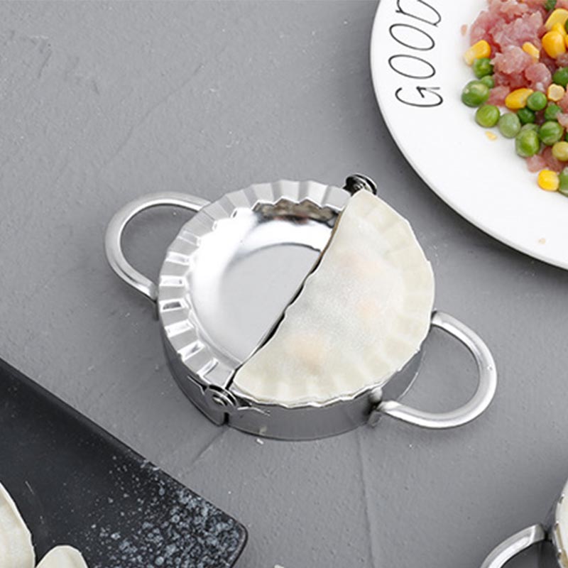 2Pcs/Sets Dumpling Making Tool 304 Stainless Steel Pinch Dumpling Skin Pusher Mold Dumpling Maker Set Dumpling Making Artifact