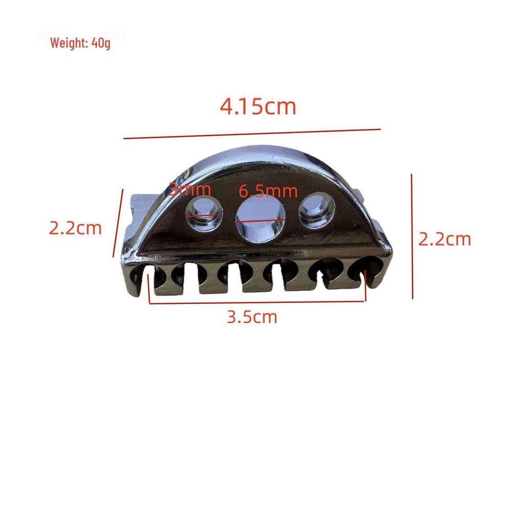 Black Six-String Headless Guitar Bridge Accessory