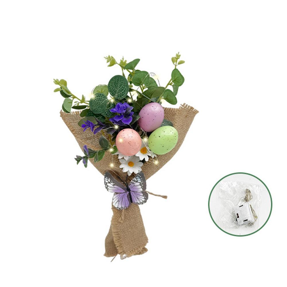 

Handmade Easter Egg Hand Bouquet Festival Happy Easter Decor Artificial Egg Bouquet Kids Gifts Style 1
