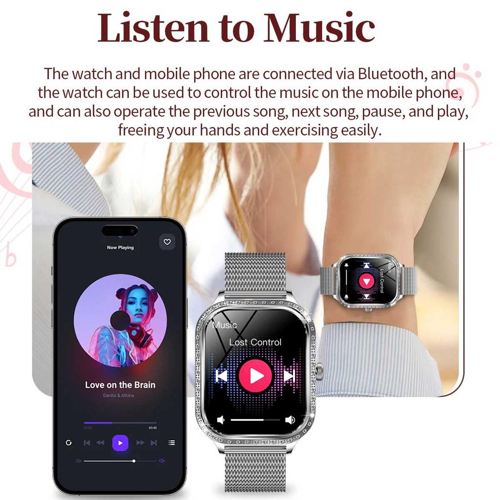 2025 New GPS Track Smart Watch Ladies 466*466 HD Screen Heart Rate Blood Pressure BT Call Smartwatches Women For Android IOS