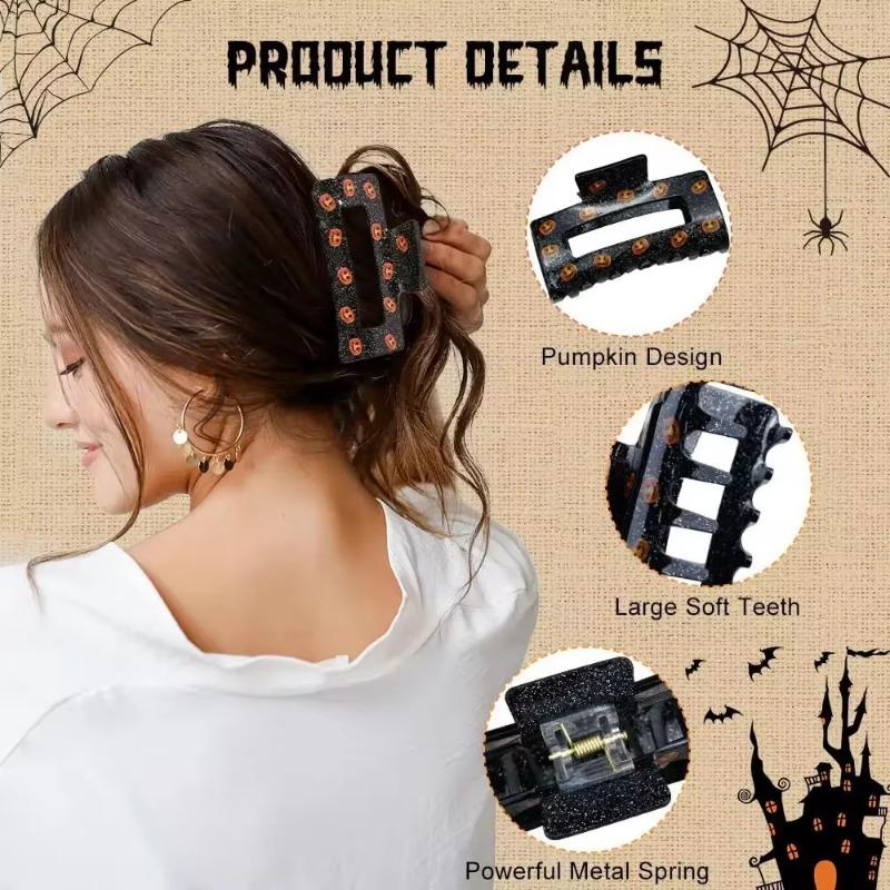 New  Halloween Pumpkin Ghost Spider Wizard Hat Hair Claw Clips for Women Girls Catch Crab Funny Holiday Hairgrip Accessories