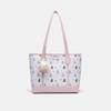 Floral Pink Girly Tote Bag: Cute, Large-Capacity, Versatile Shoulder Bag for Students