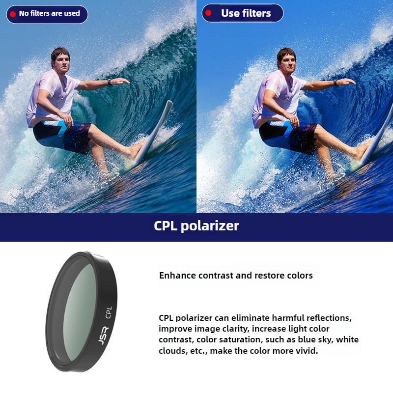 UV CPL Lens Filter for DJI Action 5 Pro Action 4/3 Camera Filter CPL UV Polarizing Filter for DJI Osmo Action Camera Accessories