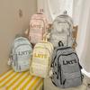Schoolbag new Japanese plaid backpack female student schoolbag cute star printing light large capacity backpack girl style