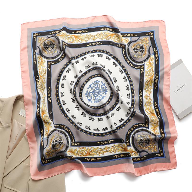 

British style silk scarf fashion shawl small square scarf sun protection bag headscarf 70X70CM