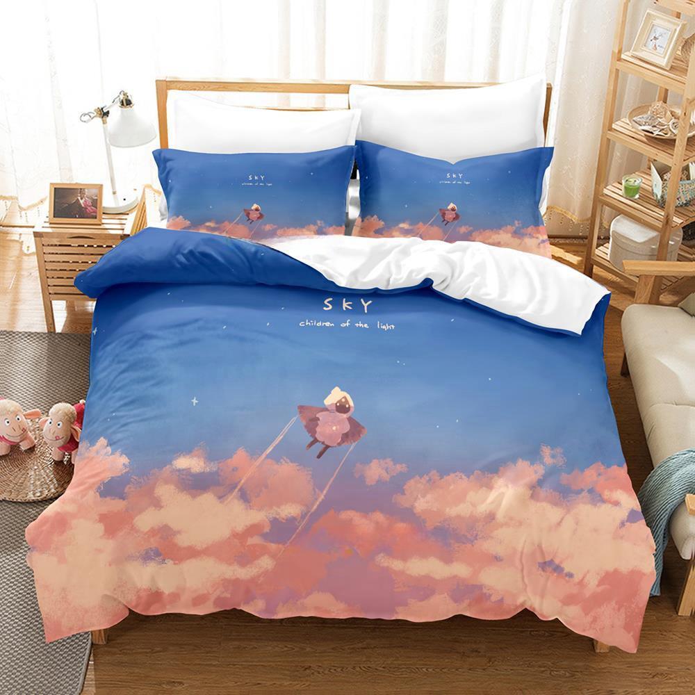 Spill Sky Children of the Light Sengetøy Tegneserie Anime tredelt sett Voksen Barn Soverom Dynetrekksett 3D-trykk Kawaii senger