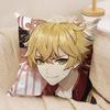 Thoma Genshin Impact Cute Cushion Cover Silky Short Plush Invisible Zipper Dustproof Sofa Pillow Case For Home Decor