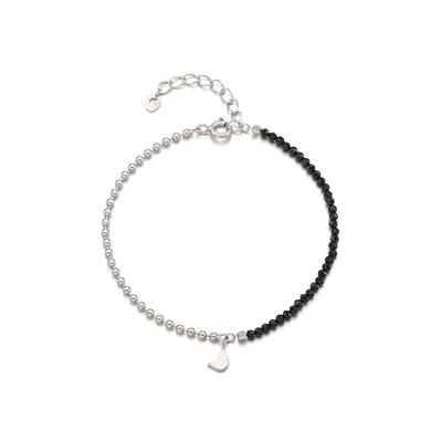 Silver-White Black Spinel Bracelet Tbssvw13455M