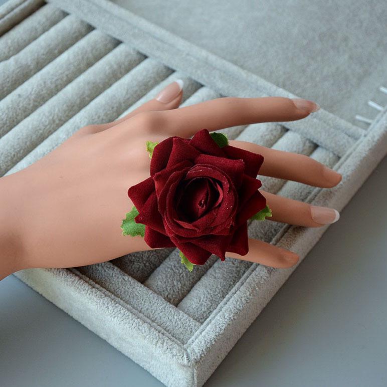 Barrette latérale rose rouge vintage pour spectacles de danse