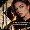 Dual-Ended Eyebrow Pencil with Spoolie Brush Long-lasting Easy Ware Eyebrow Pen,Natural Hair-Like Strokes,Waterproof Smudge-Proof Long Lasting Formula