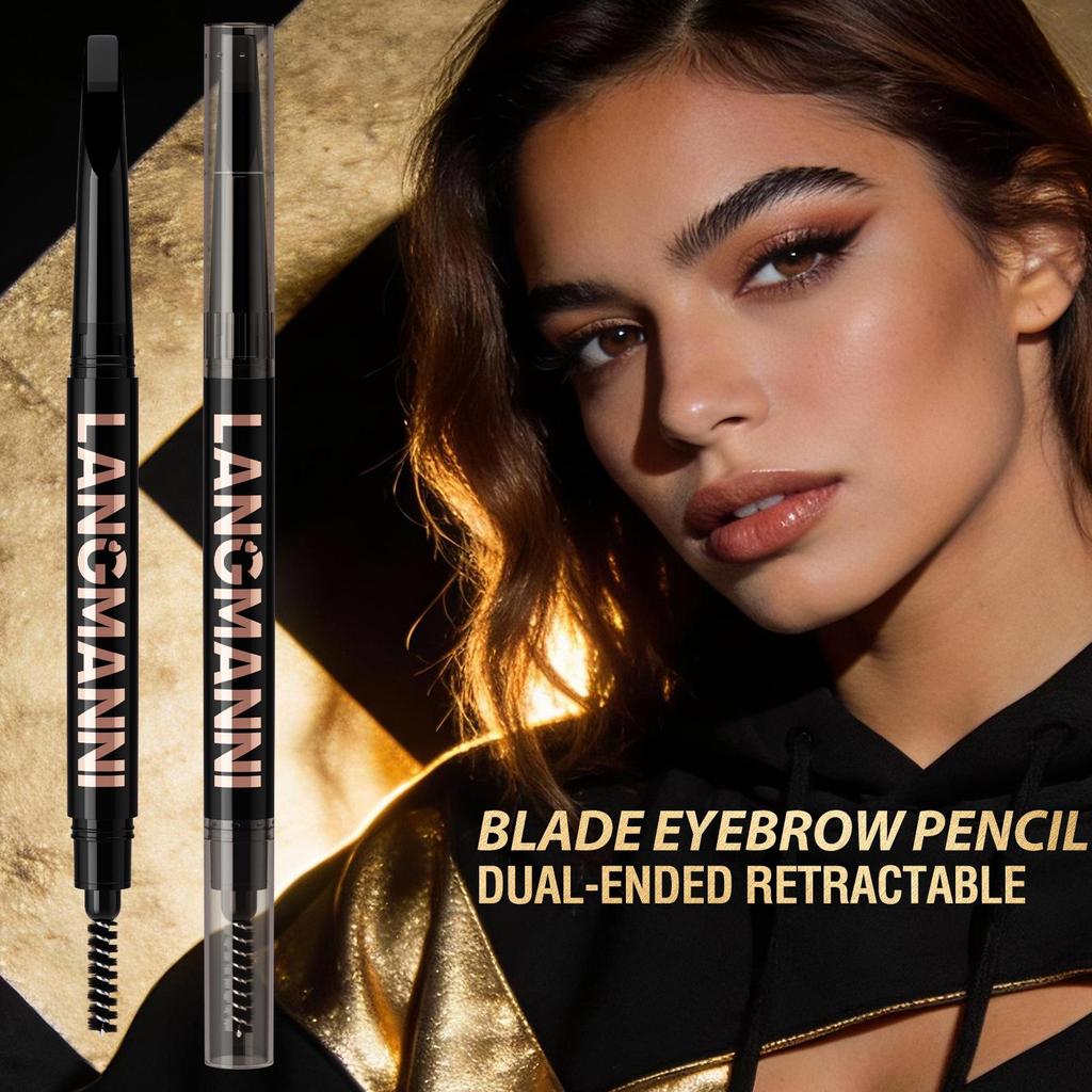 Dual-Ended Eyebrow Pencil with Spoolie Brush Long-lasting Easy Ware Eyebrow Pen,Natural Hair-Like Strokes,Waterproof Smudge-Proof Long Lasting Formula