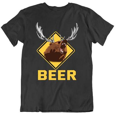 Björn Hjort Öldrickande Gevir Alkoholisk Rolig T-shirt Tee Present Ny
