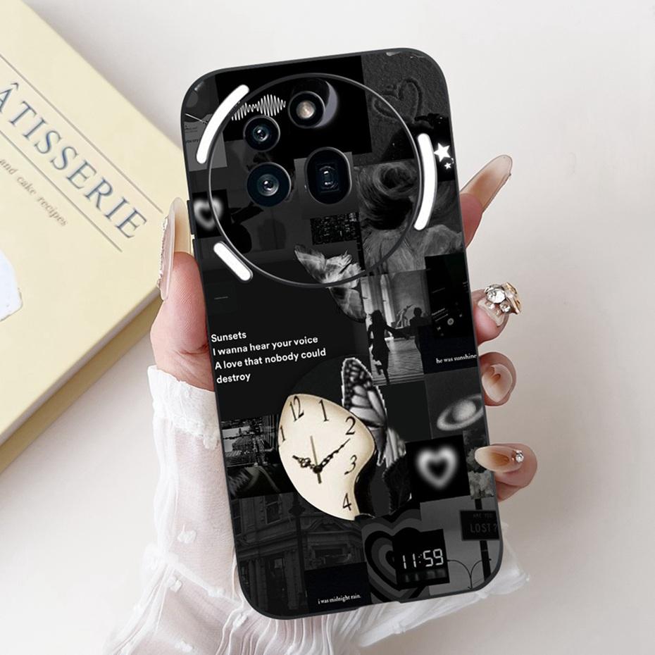 Beautiful Floral Painting Phone Case For Nothing Phone (3a) Pro Black Silicone Soft Cover For Nothing Phone3a 3a Pro Bumpers