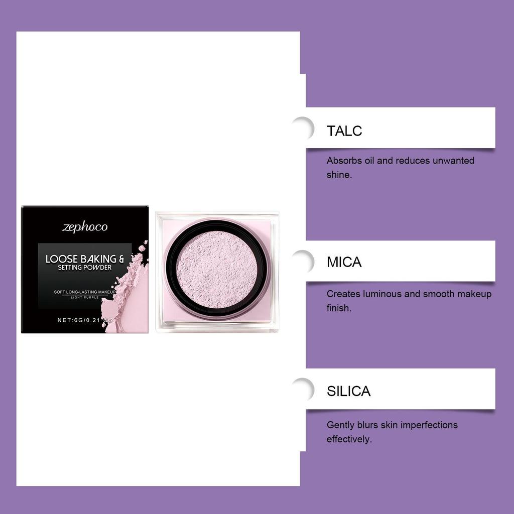 Zephoco Light Purple Translucent Soft Moisturizing Setting Powder
