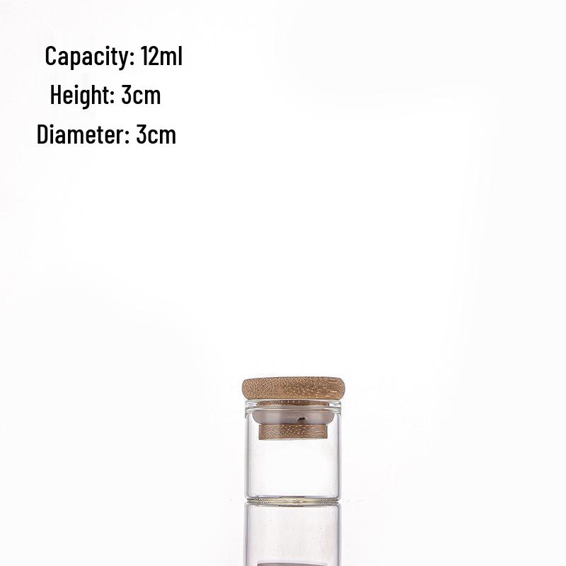 Available: Bamboo Lid Glass Test Tube 30mm with Rubber Ring Cork, Ideal for Flower Tea Storage, Moisture-Proof, and Portioning.