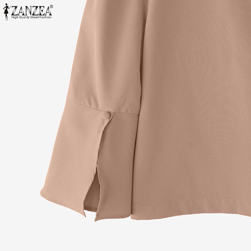 ZANZEA Women Casual Round Neck 3/4 Sleeve Summer Blouse