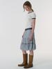 Eleleldijainseutyudio Satin Lace Tired Skirt_Steel Gray