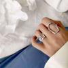 Korean Style Wide Band Retro Women's Irregular Open Ring - Trendy Index and Pinky Ring, Simple Fashion