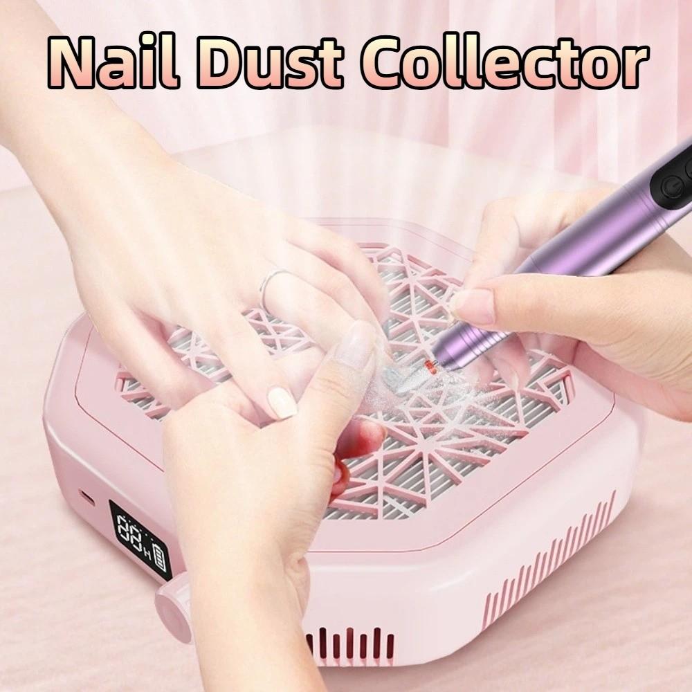Reusable Filter Nail Dust Collector Strong Suction Cordless Portable Dust Suction Nail Salon
