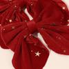 2Pcs Baby Girls Christmas Velvet Bow Hair Clips Sparkling Star Hairpins Children Xmas Party New Year Headwear Accessories Gift