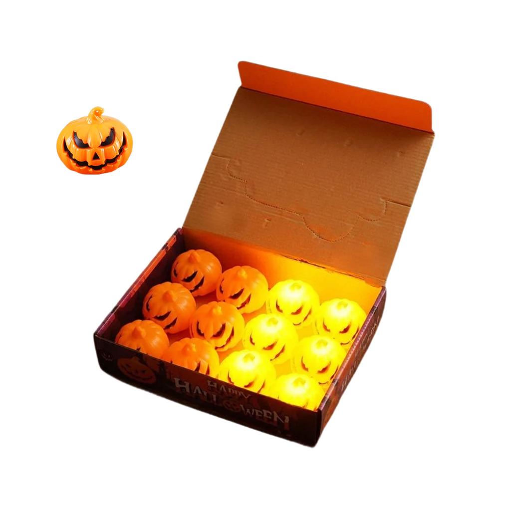 Halloween Decorative Ornaments, Electronic Candles, Cute Pet Ornaments, Jack-o-lantern Festival Party Props, Festive Atmosphere 12pc