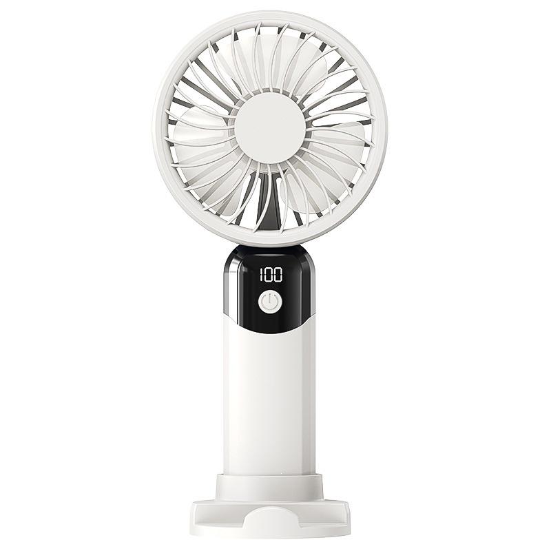 2026 Rechargeable 6-Speed Silent Mini Handheld Desktop Fan with Digital Display