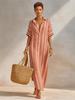 2026 European & American New Style Casual Striped Long Shirt Dress