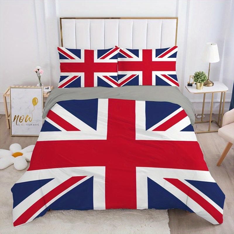 Simple British British Expired Three-Piece Digital Printing Quilt Cover Bedding Home Textiles