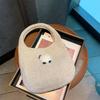Solid Color Knitted Handbag Fashionable and Versatile Casual Handbag Woven Tote Bag Bolsas De Mujer
