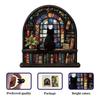 Window Cat Wooden Jigsaw Puzzle, Church Cat Art, Irregular Shaped Pieces, Adult Brain Teaser Stress Relief Game, Unique Wooden Puzzle Gift, DIY