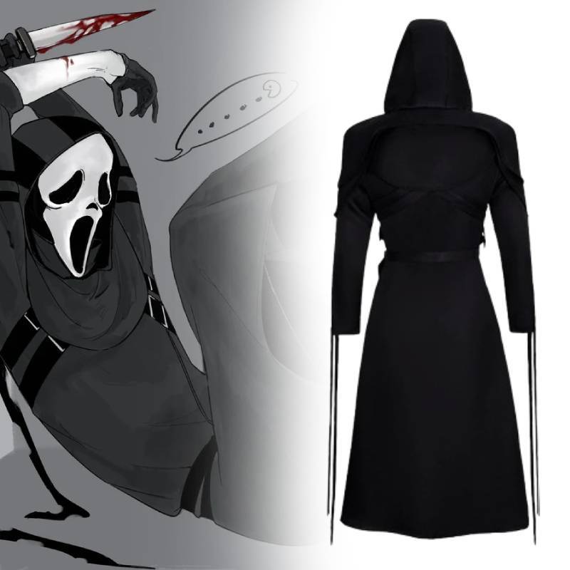Dead By Daylight The Ghost Face Cosplay Costume With Polyester Spandex For Anime Role Playing Fans