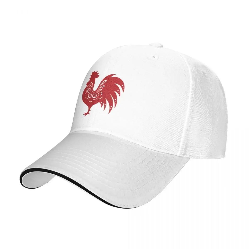 Red rooster icon art Baseball Cap Cosplay Snap Back Hat Bobble Hat Girl'S Hats Unisex's
