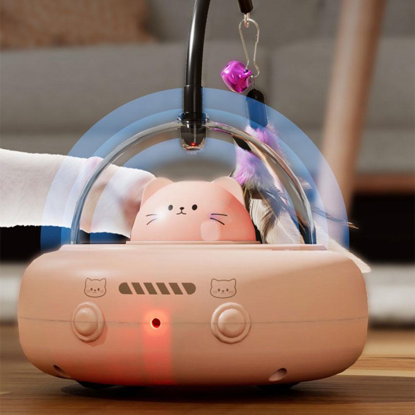Eco-Friendly Electric Feather Self-Hi Box Smart Plastic Intelligent Cat Laser Running Toy Interactive Pet Movement Smart Toy