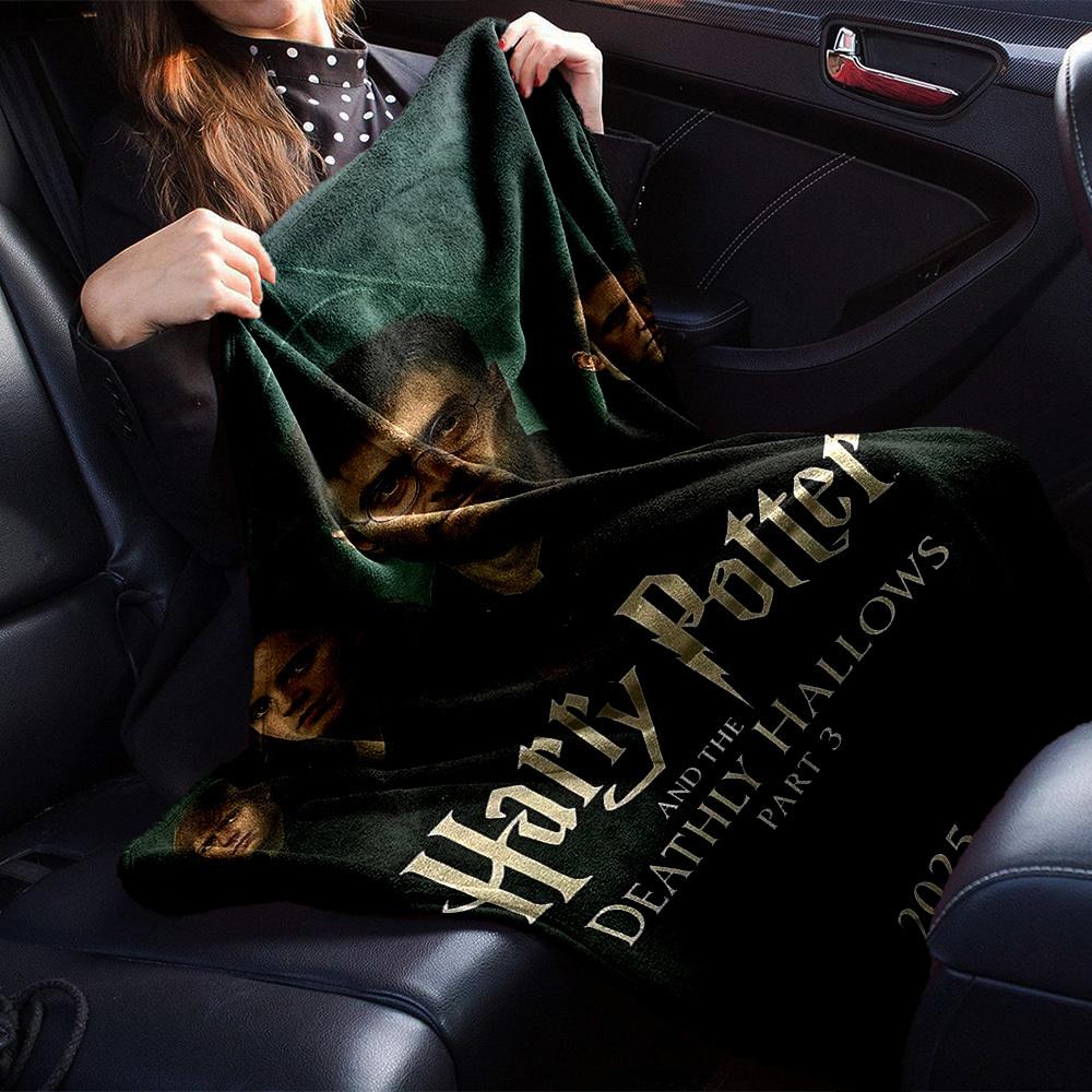 1pc Harry Potter and the Deathly Hallows Part 3 Flannel Blanket Soft Warm Throw for Home, Office, Travel, All-Season Cozy Bedding GiftL1252