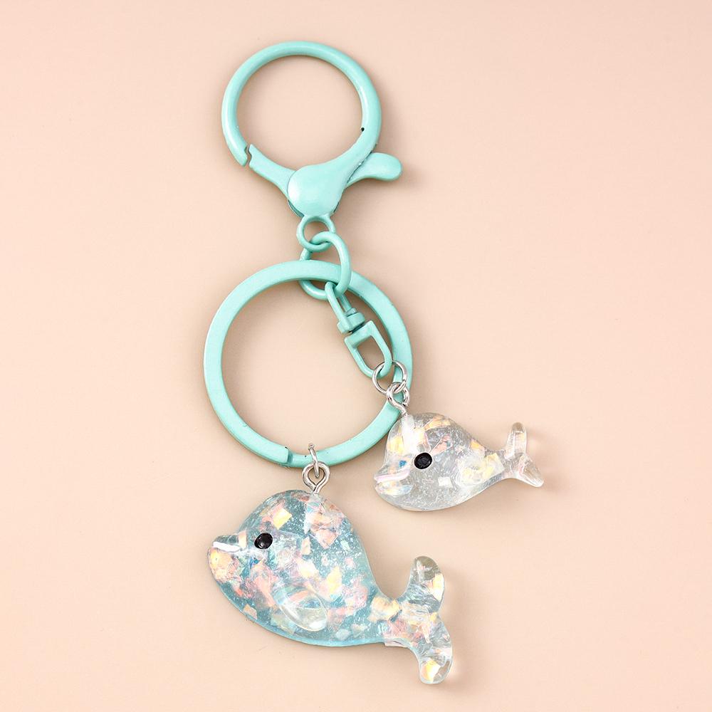 Cute Resin Starfish Gold Fish Keychain Women Girls Key Ring Pendants Handbag Decor DIY Kid's Jewelry Gifts