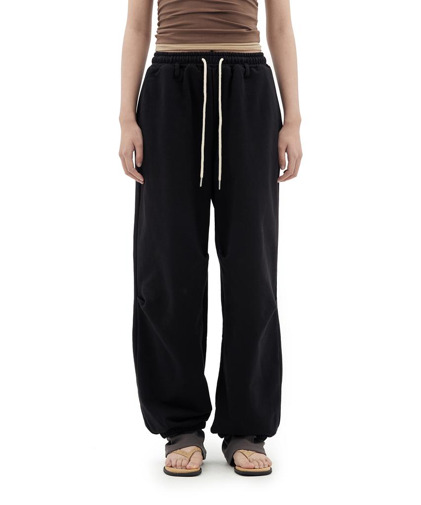 Depeugameoncheu Layered Sweat Pants [Black]