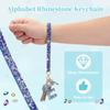 uxcell Women's Initial O Keychain with Glitter and Heart, Blue, for Backpacks, Handbags, Car Keys, and More