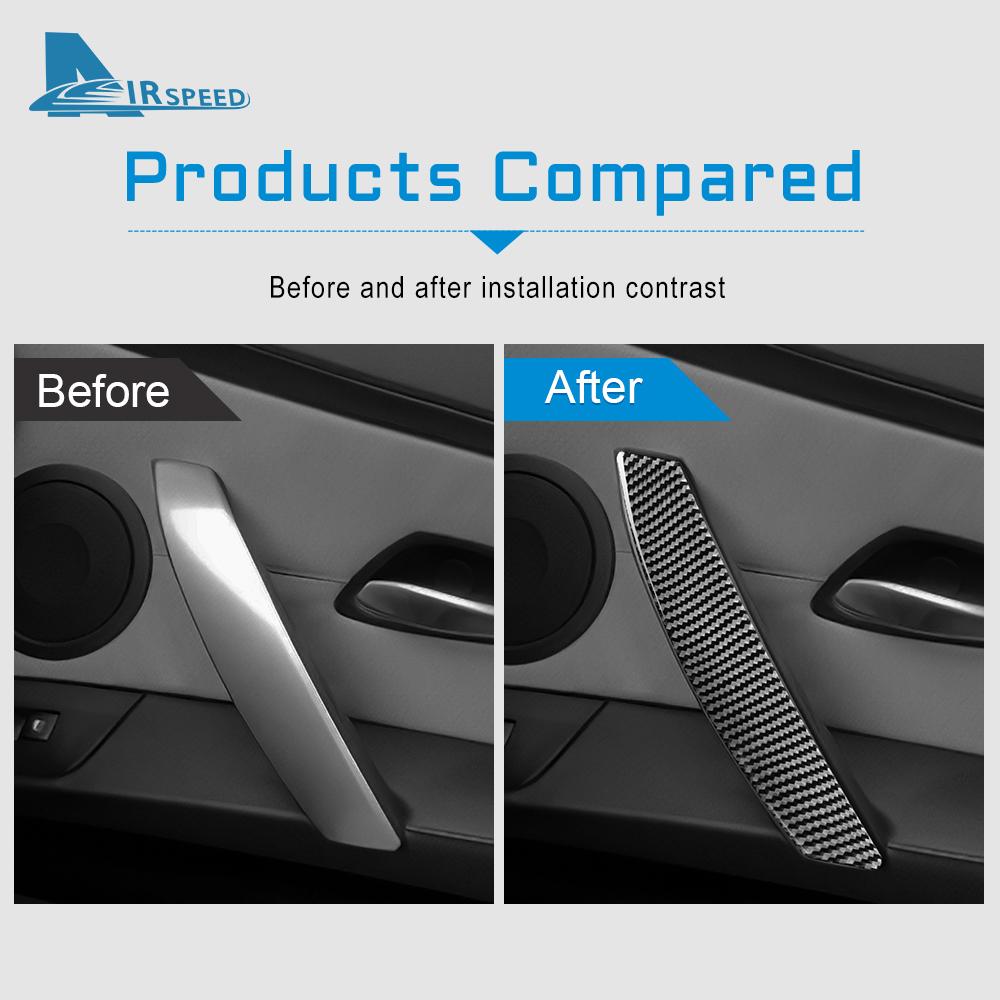 Carbon Fiber Door Pull Cover Sticker for BMW Z4 E85 E86 2003-2008 Interior Trim